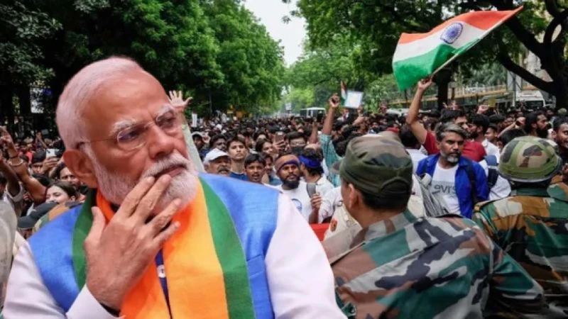 বিক্ষোভের মুখে কড়া নিরাপত্তায় সংসদ ছাড়লেন মোদি